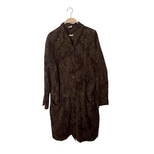 COLOR ME COTTON CMC M BROWN TAPESTRY UNLINED COAT Damask
